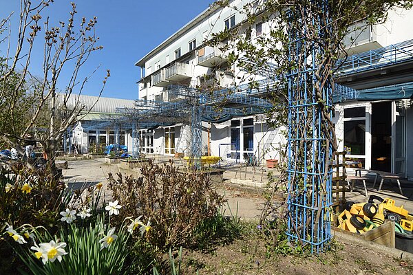 Kindertagesstätte in der Blücherstraße aus Gartensicht