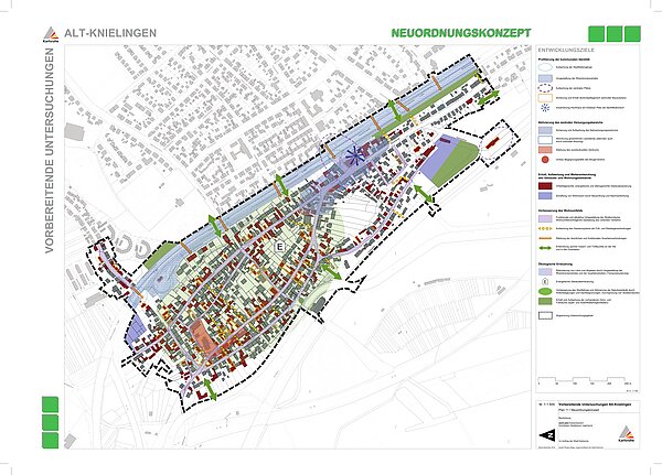 Neuordnungskonzept - Es sind die verorteten Sanierungszielsetzungen dargestellt.
