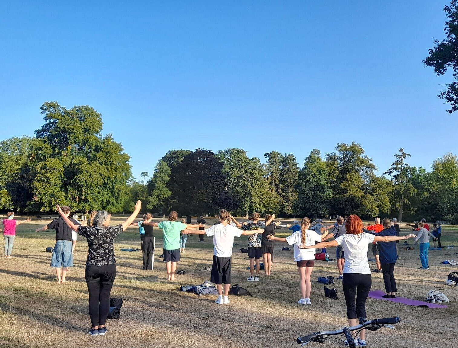 Das Foto zeigt den Frühsport im Park 2026