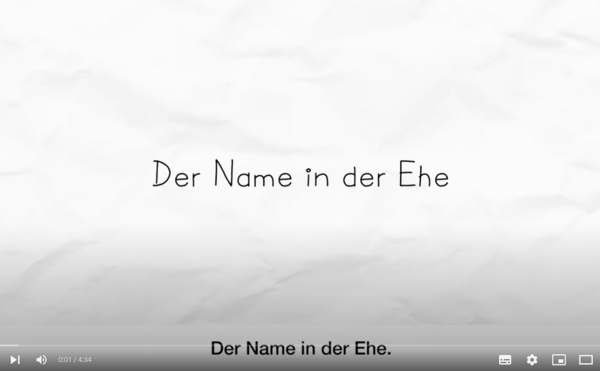 Erklärvideo: Namensrecht in der Ehe