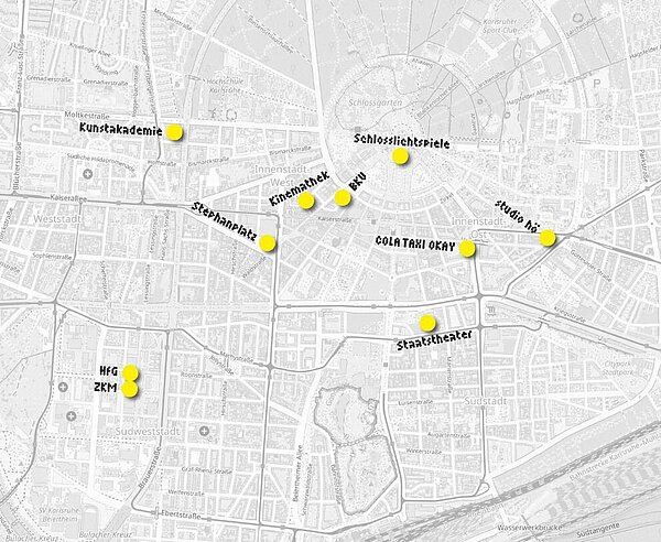 Ausschnitt von der CULT-Karte für Karlsruhe.