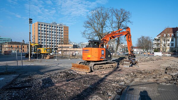 Baustelle auf dem Bernhardusplatz anlässlich der Neugestaltung