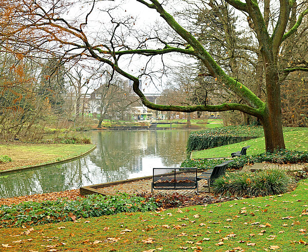 Der Zoologische Stadtgarten Karlsruhe mit seiner winterlichen Atmosphäre. 