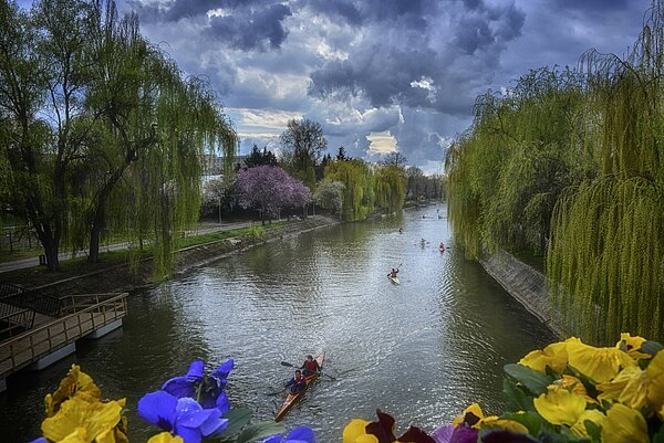 Blick auf den Fluß Bega in Temeswar