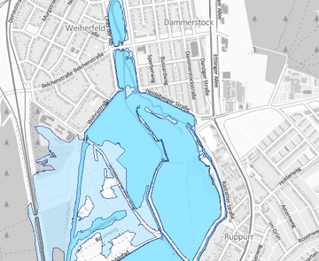 Abbildung des Fachplans "Hochwassergefahrenkarte"