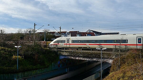 Zugfahrt in Karlsruhe.