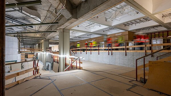 Baustand der Stadthalle im März 2024