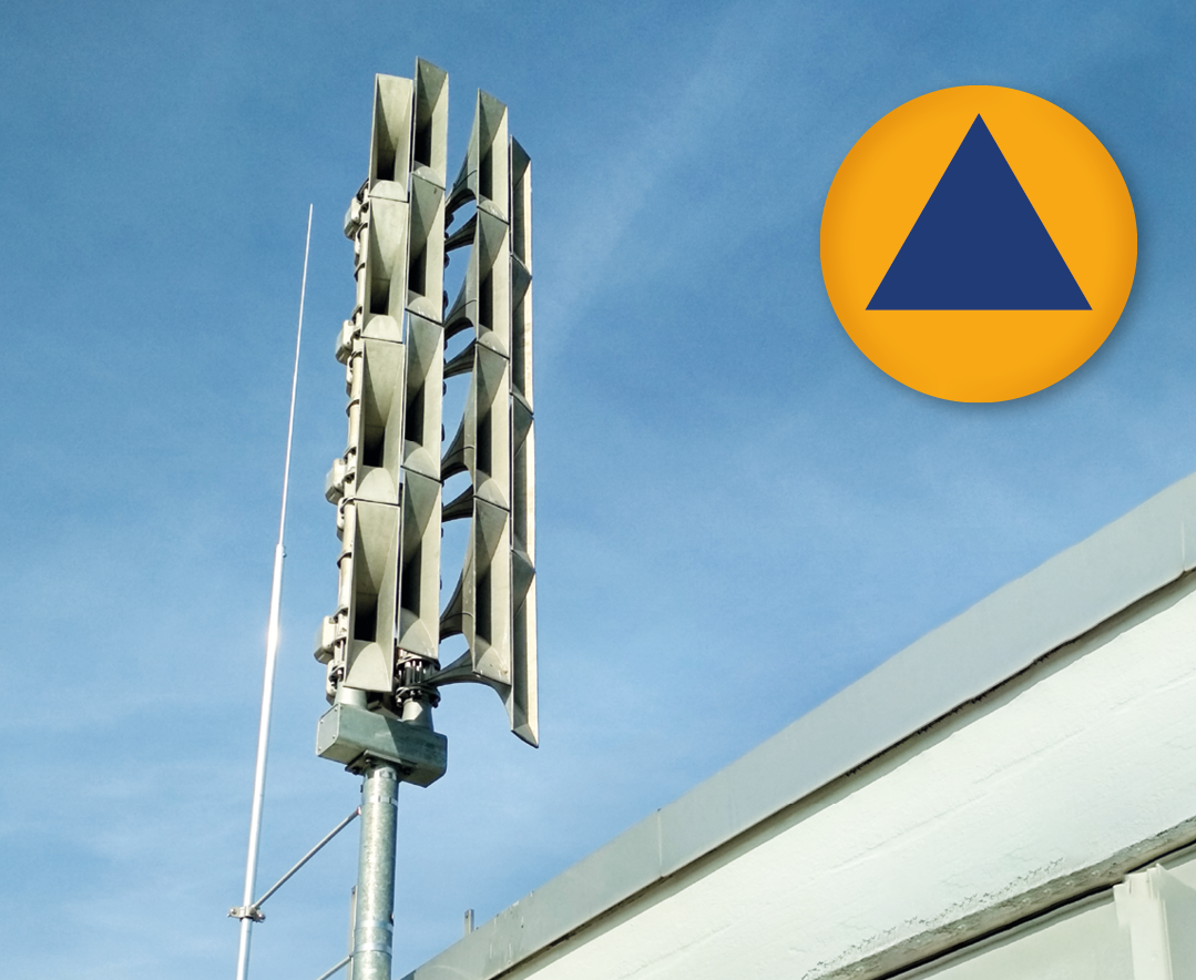 Zu sehen ist eine Nahaufnahme einer Warnsirene