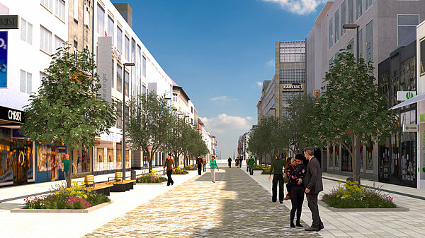 Neugestaltung der Kaiserstrasse, Visualisierung der Staudenbeete