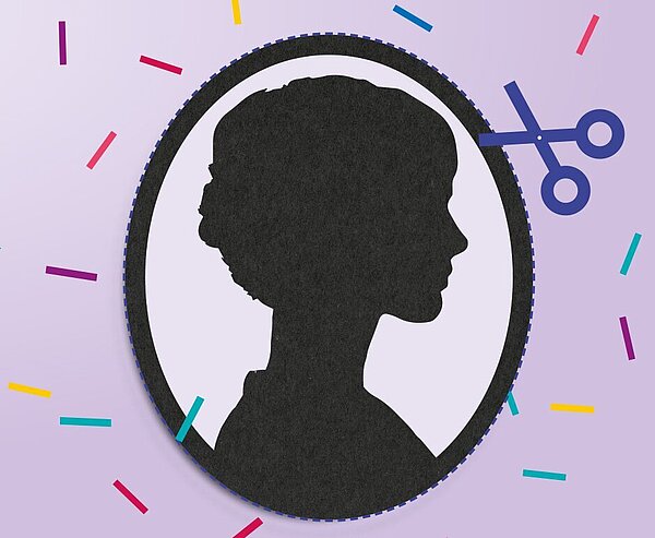 Plakat, Scherenschnitt-Zeichnung