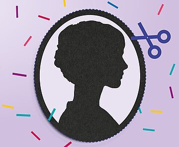 Plakat, Scherenschnitt-Zeichnung