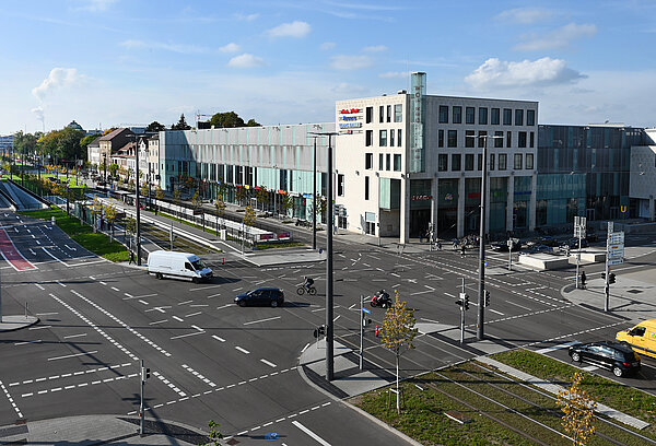 Blick auf den Keuzungsbereich am Ettlinger Tor