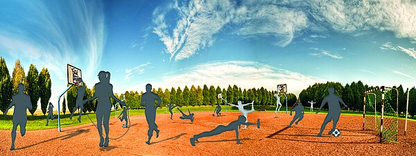 Das Foto zeigt die grafische Darstellung verschiendener Sportarten