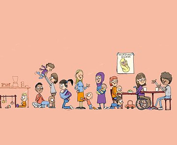 Die Startpunkt-Elterncafés des Netzwerks Frühe Hilfen bieten werdenden Eltern und Familien mit Kindern bis drei Jahren Raum für Austausch und Beratung in entspannter Atmosphäre.