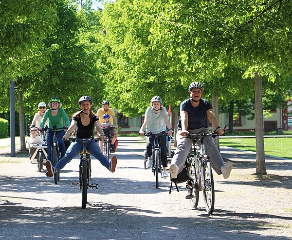 Viel Spaß beim Radeln durch einen Karlsruher Park.