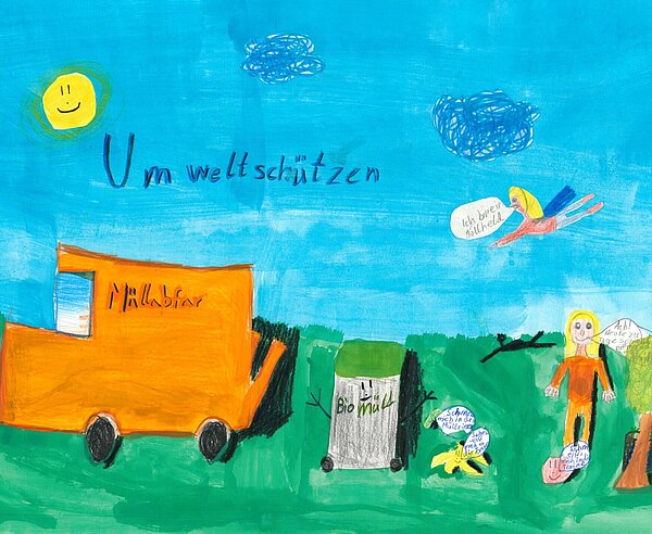 Bild von dem letztjährigen Malwettbewerb: "Umwelt schützen".