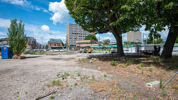 Ansicht auf die Baustelle Bernhardusplatz