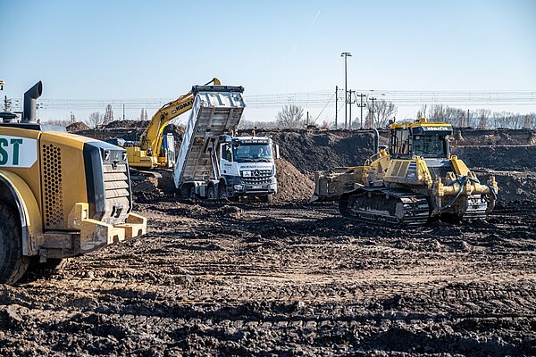 Baustelle Erdaushub Stuttgarter Straße
