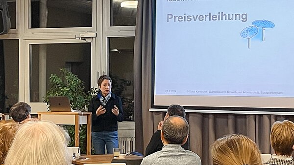 Bürgermeisterin Lisbach begrüßt zur Preisverleihung von GreenActions.