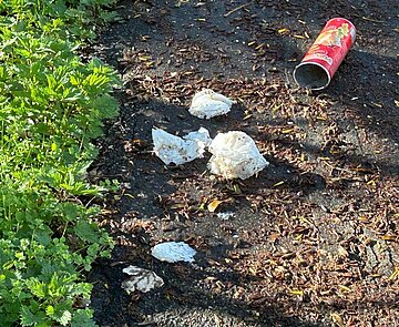 Abfall auf Grünfläche