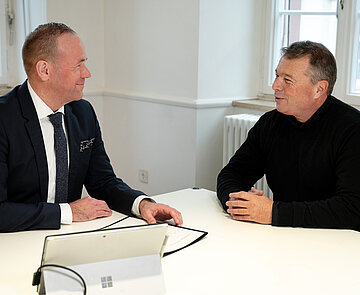 Bürgermeister Daniel Fluhrer und Klaus Lehmann