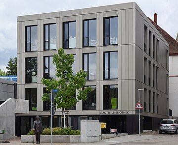 Abbildung des Gebäudes der Stadtteilbibliothek Grötzingen