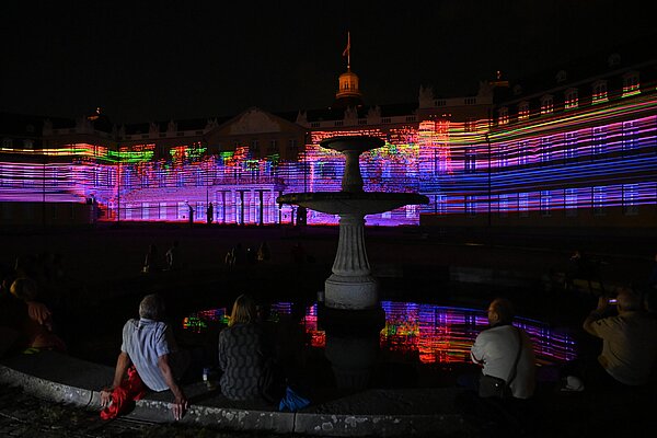 Schlosslichtspiele 2023, Illumination der Karlsruher Schlossfassade, achte Ausgabe