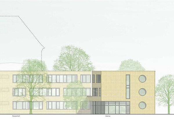 Ansicht Nord und Schnitt Q