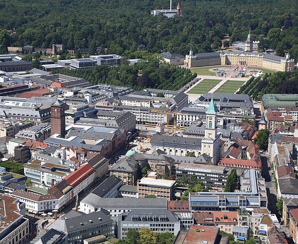 Luftaufnahme der Innenstadt