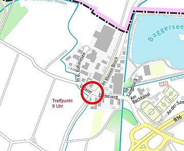 Treffpunkt der Gewässerschau am Heidelburger Graben