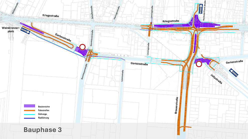 Infrastrukturprojekt Kriegsstrasse – Bauphase 3