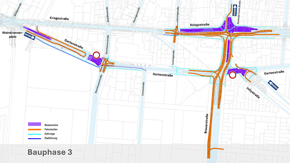 Infrastrukturprojekt Kriegsstrasse – Bauphase 3