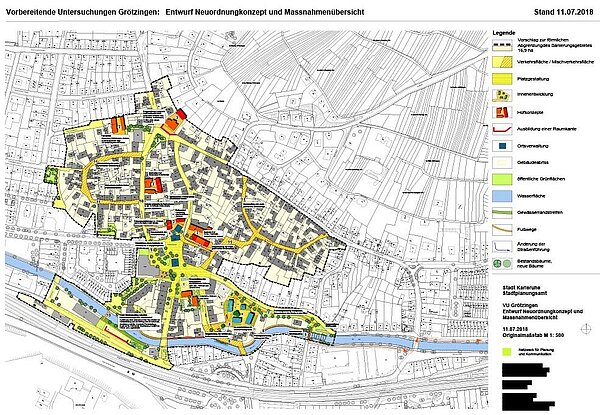 Maßnahmenplan des Sanierungsgebietes Grötzingen Ortsmitte