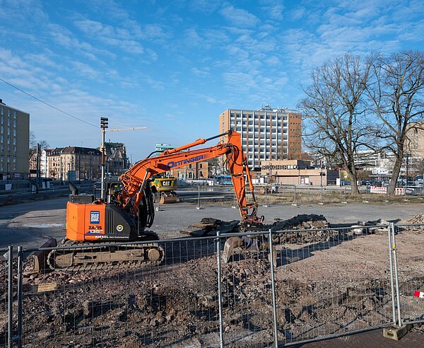 Baustelle auf dem Bernhardusplatz anlässlich der Neugestaltung