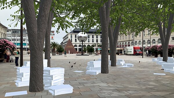 Installation Paper trees, Eva-Maria Lopez