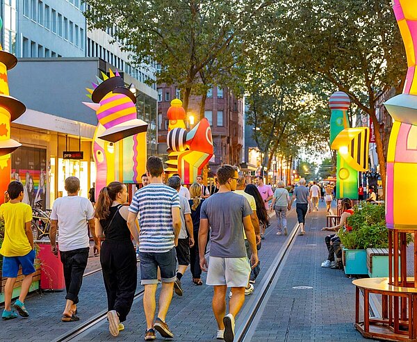 Fußgängerzone während des Stadtfestes