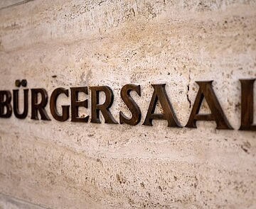 Schriftzug "Bürgersaal"