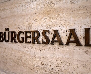 Schriftzug "Bürgersaal"