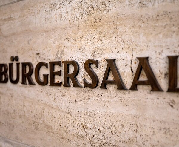 Schriftzug "Bürgersaal"