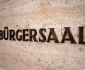 Schriftzug "Bürgersaal"