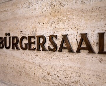 Schriftzug "Bürgersaal"