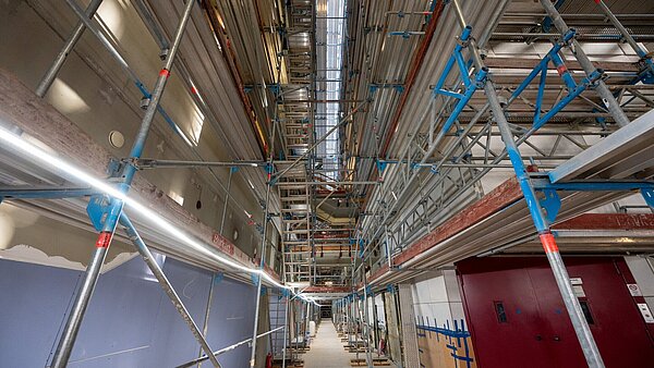 Baustand der Stadthalle im März 2024