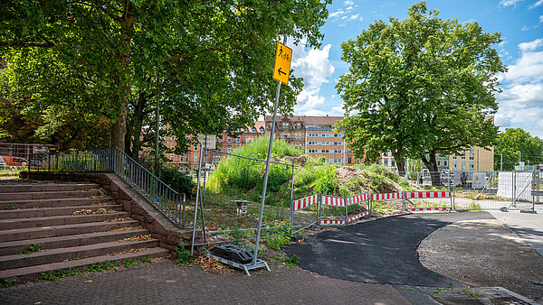 Ansicht auf die Baustelle Bernhardusplatz