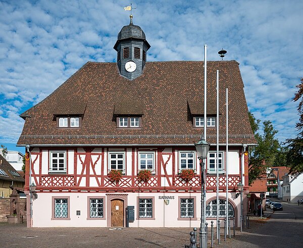 Rathaus bei Sonnenschein im Herbst