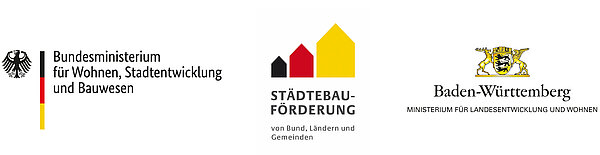Die Baumaßnahme wird gefördert durch: Bundesministerium für Wohnen, Stadtentwicklung und Bauwesen, Städtebauförderung von Bund, Ländern und Gemeinden und Ministerium für Landesentwicklung und Wohnen, Baden-Württemberg