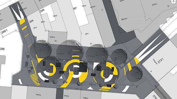 Bodenbemalung Offene Runde