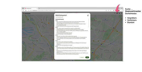 Mobilitätsportal - Versionshinweise