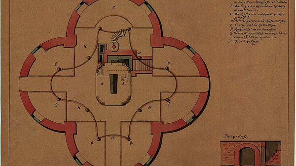 Wie ein Kleeblatt: Der Grundriss der 1722 fertiggestellten Konkordienkirche.