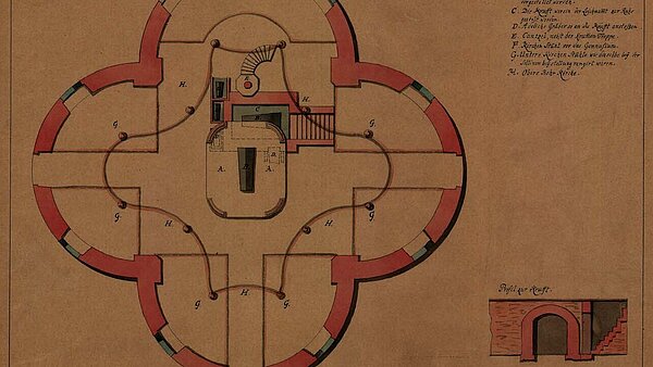 Wie ein Kleeblatt: Der Grundriss der 1722 fertiggestellten Konkordienkirche.