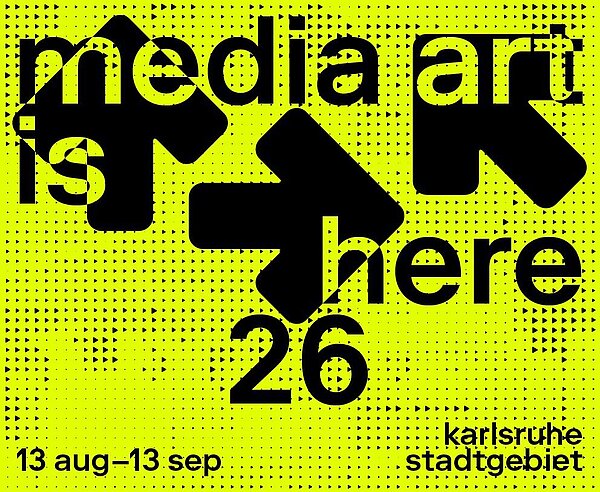 Das "Media  art is here"-Logo 2026